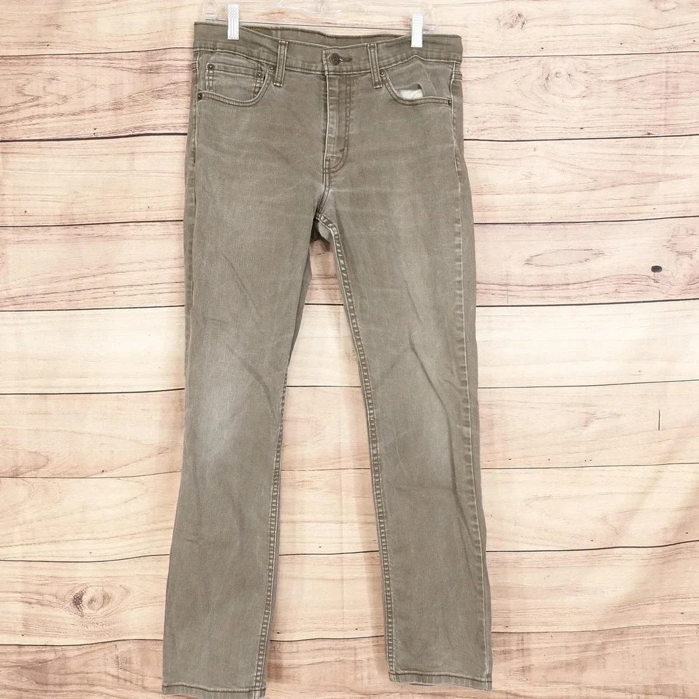 Levis 511 Jeans Mens 33x32 (32x30) Green Medium Wash Slim Tapered Stretch Denim